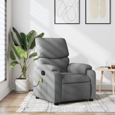 VidaXL Massage Recliner Chair Light Gray Fabric