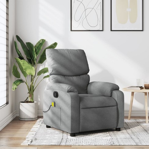 VidaXL Massage Recliner Chair Light Gray Fabric - image 1 of 4