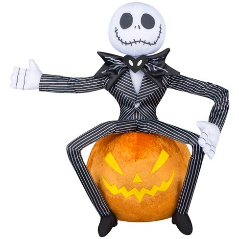 Gemmy The Nightmare Before Christmas Jack On Pumpkin 18 Plush Front Door  Greeter