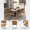 LeisureMod Upholstered Dining Chair inLeather/Velvet with Stainless Steel Legs Bella Series Set of 2 - 4 of 4