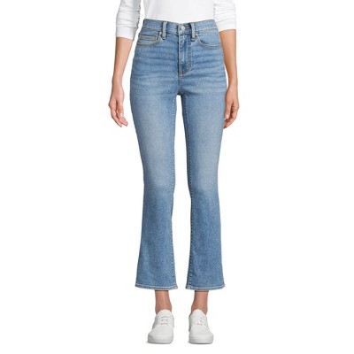 Lands' End Women's Recover Denim High Rise Kick Flare Crop Jeans