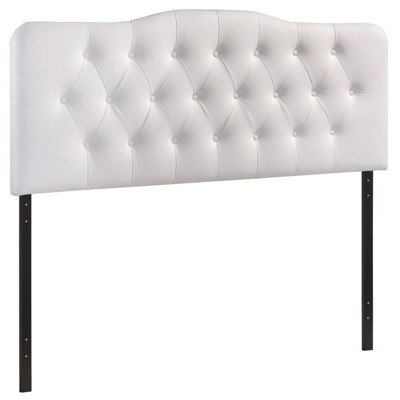 Annabel White Faux Leather Queen Tufted Headboard