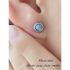 Birthstone Stud Earrings - 925 Sterling Silver with Real Crystal, Antiqued Boho Style - 2 of 4