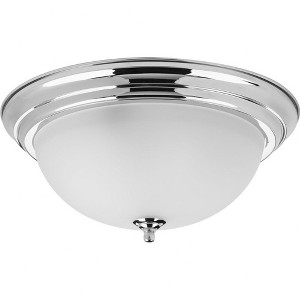 Progress Lighting, Melon Collection, 3-Light Flush Mount, Brushed Nickel, Alabaster Glass Shade - 1 of 2