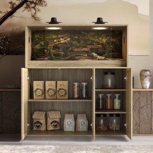 Famapy Reptile Terrarium Cabinet Reptile Habitat:Tempered Glass, Ventilation Holes, Storage Integration – Ideal for Reptile Enthusiasts - 1 of 4