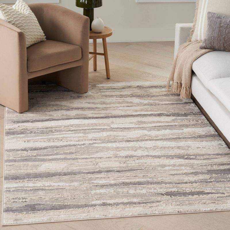 Nourison Modern Striped Sustainable Woven Rug with Lines Beige, 5 of 10