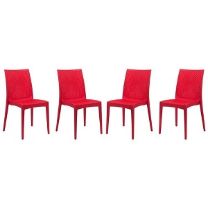 LeisureMod Mace Modern Plastic Dining Side Chair for Indoor and Outdoor, Set of 4 - 1 of 4