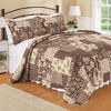 Collections Etc Leaf & Paisley Large Patchwork Oversized Quiltt - 2 of 3