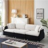 XIYUYEU 95.3 Inch Teddy Loveseat Sofa with 2 Throw Pillows, Comfortable 3 Seat Sofa -Living Room Furniture, Couches for Living Room, Beige & Black - 3 of 4