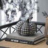 NAYSAYE Party Decoration and Accessories Set of 2 Fabric Plaid Pumpkins for Holiday Halloween Tabletop, Black and White, 15.1"*8.1"*7.7" - 4 of 4