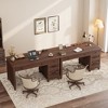 53.5" Executive Desk with Power Outlet, Home Office Desk with Drawers, Wooden Work Desk with File Cabinet, Computer Desk for Work, Study, Writing - 3 of 4