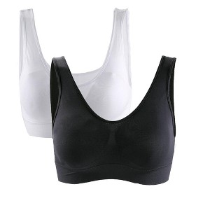 Allegra K Women's Removeable Pads Wirefree Sleep Vest Tops Bralettes - 1 of 4