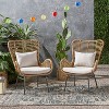 2pc Modern Outdoor Montana Chair with Water Resistant Cushions,beige-Christopher Knight Home - 3 of 4