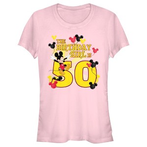 Juniors Womens Mickey & Friends This Birthday Girl Is 50 T-Shirt - 1 of 4