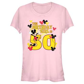 Juniors Womens Mickey & Friends This Birthday Girl Is 50 T-Shirt
