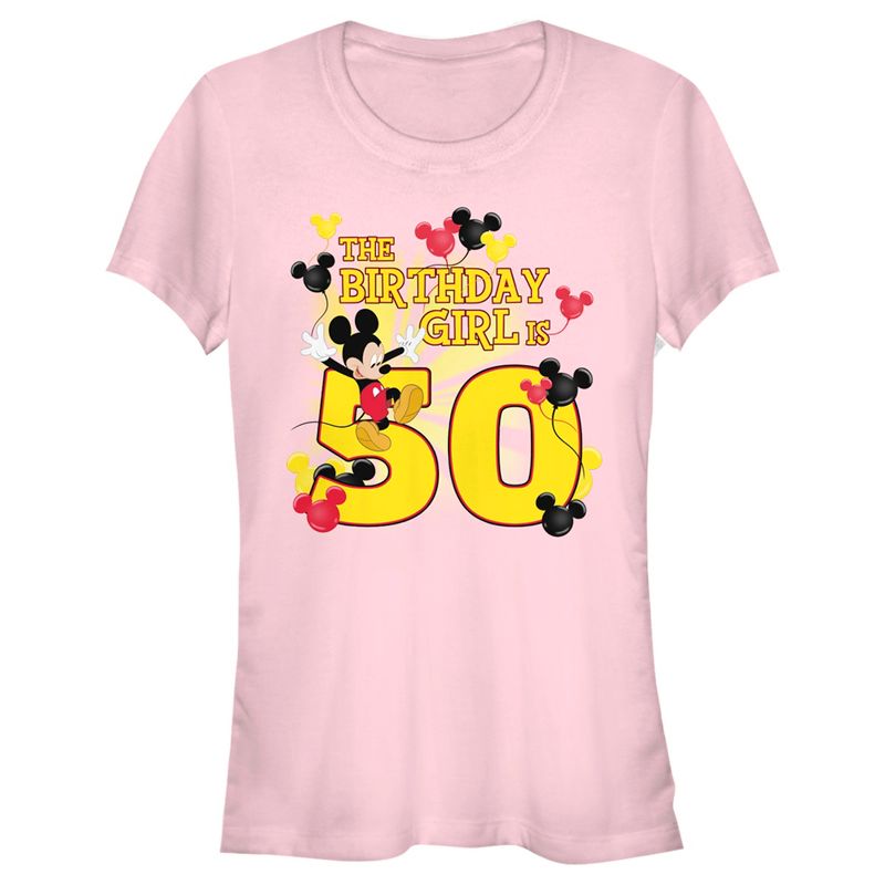 Juniors Womens Mickey & Friends This Birthday Girl Is 50 T-Shirt, 1 of 5
