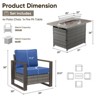Buenhomino Outdoor Wicker Patio Furniture Set with Fire Pit Table, 5 Pieces Patio Conversation Sets with 4 Outdoor Patio Chairs and 1 Fire Pit Table - 4 of 4