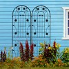 Syemin Patio Decorative Screens, Iron Arch Decoration Garden Trellis, for Outdoor for Climbing Plants Support, Flowerbed, Black, 40"*19.7"*71" - 3 of 4