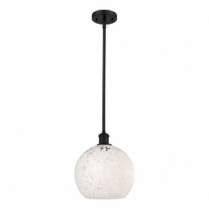 White Mouchette - 1 Light Stem Hung Mini Pendant In Modern Style-11.75 Inches Tall and 10 Inches Wide - 1 of 1