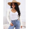 Coolmee Women's Ribbed Knit Crop Bolero  Open Front Drop Shoulder Long Sleeve Solid Loose Fit Knitted Crop Cardigan Shrug - 2 of 4