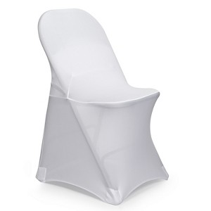 Lann's Linens Fitted Spandex Folding Chair Covers for Wedding/Party - Stretch Fabric Slipcovers - 1 of 4