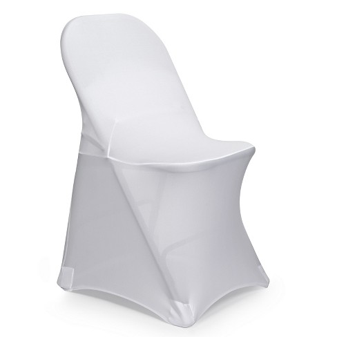 Lann's Linens 50 Pcs Fitted Spandex Folding Chair Covers For Wedding/party,  White - Stretch Fabric Slipcovers : Target