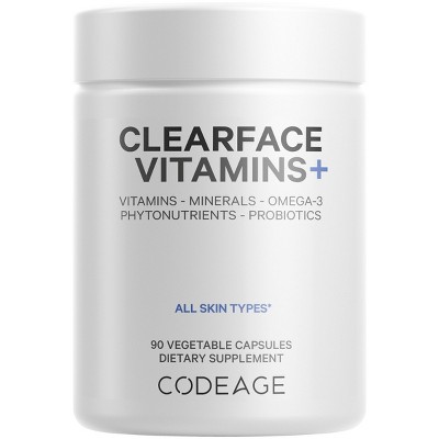 Codeage Codeage Clearface, Pantothenic Acid & Niacin, Skin Vitamins & Botanical Blend, Probiotics - 90ct