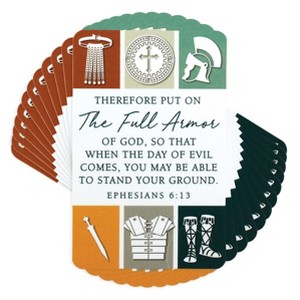 Dicksons Full Armor of God White 4 inch Paper Pocket Card Bookmark Pack of 12 - 1 of 4