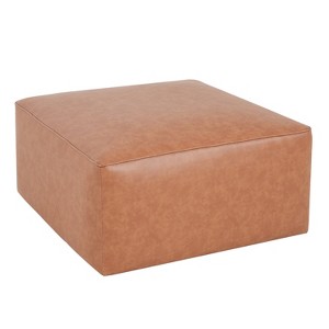 TiramisuBest Square Ottoman, Olive Green, Corduroy - Olive Green Fabric, Plywood Entryway Bench, 30.5"L x 30.5"W x 17.0"H - 1 of 4