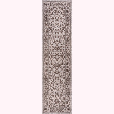 Ivory Medallion Handmade Flat Woven Indoor/Outdoor Rug