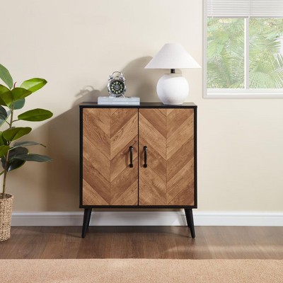 CENGHU Storage Cabinet with 2 Doors, Modern Buffet Sideboard Cabinet, Herringbone Design Cabinet with for Bedroom, Living Room, Kitchen, Enterway