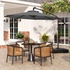 Tangkula 10 FT Solar Offset Hanging Umbrella Patio Cantilever Umbrella w/ 32 LED Lights - 3 of 4
