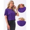 INSPIRE CHIC Women's Regular Fit Round Neck Short Sleeve Party Clubwear Blouses - 2 of 4