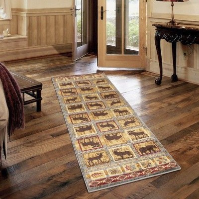 Kumasinova Wild Animals & Nature Themed Area Rug – Outdoor-Inspired for Living Room, Kid & Pet-Friendly, Made in Turkey, Stain-Resistant Door Mat