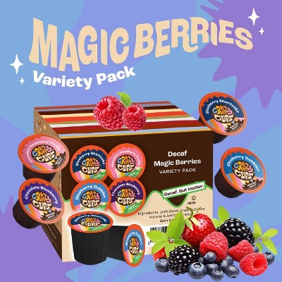 Crazy Cups Decaf Magic Berries Flavored Coffee Pods Variety Pack