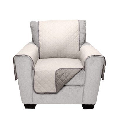Gray Reversible Water-Resistant Quilted Chair Protector