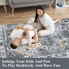 Distressed Vintage Washable Area Rug - Thin Foldable Retro Accent Rug, Floral Print Non-Slip Carpet for Bedroom Living Room - 4 of 4