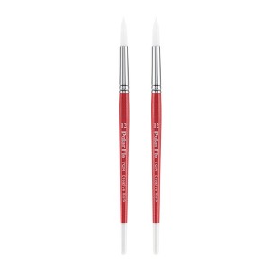 Creative Mark Polar Flo Professional Watercolor Brushes - Round Packs of 2  - Short Handle, Nickel-Plated Seamless Brass Ferrule - Art Paint Brushes - 1 of 4