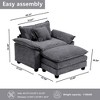 Busaurus Oversized Chenille Accent Chair with Ottoman - 2 of 4