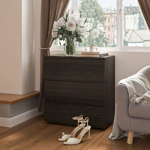 FUFU&GAGA Modern 3-Drawer Dresser Chest Wooden Dresser Tower Nightstand End Table - 1 of 4