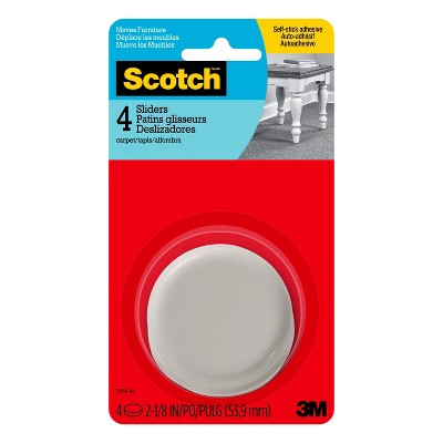 Scotch 4pk Adhesive Hard Sliders White