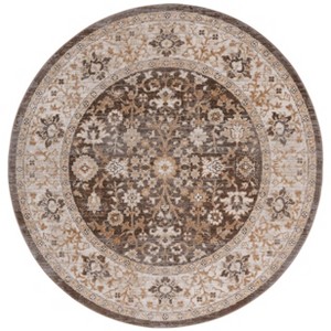 Hazel HZL502 Power Loomed Indoor Area Rug - Brown/Ivory - 6' Round - Safavieh - 1 of 4