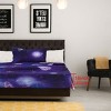 PiccoCasa Galaxy Print Bed Sheets Set with 2 Pillow Cases 3 Pieces Twin Purple - 3 of 4