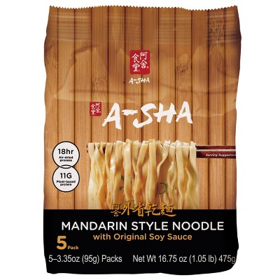 A-Sha Mandarin Medium Noodles with Original Sauce - 16.75oz