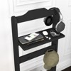 AZL1 Life Concept Garment Rack Accent Portable Valet Stand with Storage Organizer for Bedroom Entryway Small Spaces, Black, 45.7"*9.5"*5.12" - 4 of 4