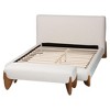 Baxton Studio Vinicio Mid-Century Modern Cream Boucle and 2-Piece Bedroom Set - 3 of 4