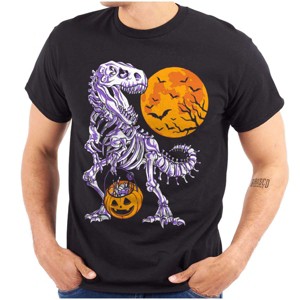 Halloween Trick or Treat Dino Bones Graphic T Shirt Men or Women Brisco Brands - 1 of 4