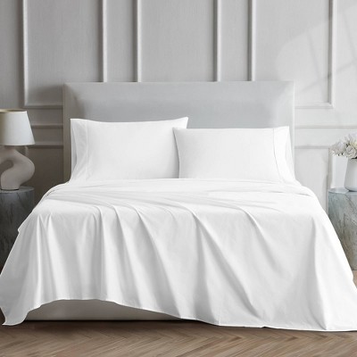 Aireolux 600 Thread Count White Cotton Twin Sheet Set