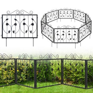 Costway Decorative Garden Fence with 8 Panels Outdoor Animal Barrier Landscape Border - 1 of 4
