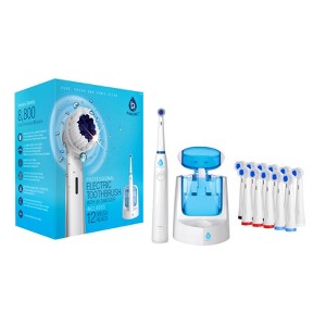 Pursonic Oscilatting electric Rechargeable Toothbrush W/ BONUS 12 Brusheads 2 Tongue cleaners, 2 interdental brush heads and 2 floss holders - 1 of 4